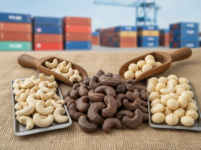 Raw cashew nuts in shell and export graded cashew and macadamia kernels