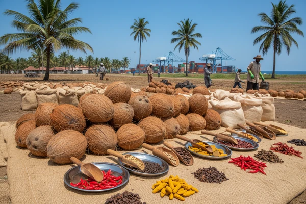Secondary fly crop harvesting and year-round coconut and spice aggregation