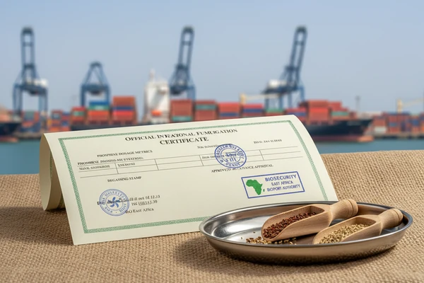 Certified phosphine fumigation and degassing certificate