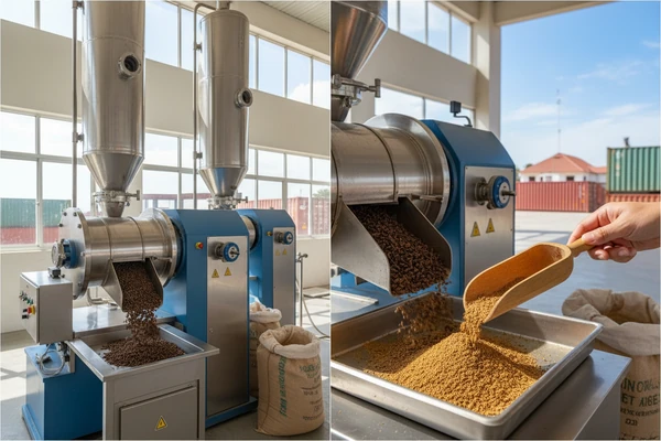 Industrial stainless steel spice milling and essential oil extraction facility