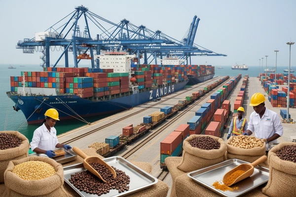 Container vessel docking at Port of Nhava Sheva Mumbai for commodity trade