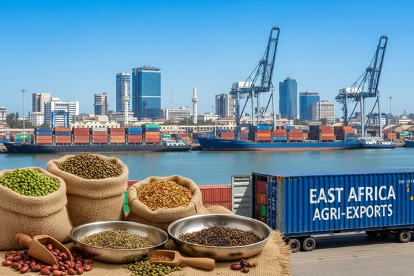 Port of Rotterdam container logistics terminal handling European agricultural imports