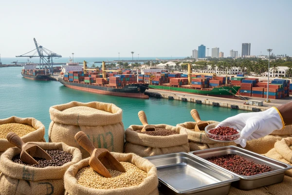 Mediterranean seaport of Alexandria handling African commodity trade