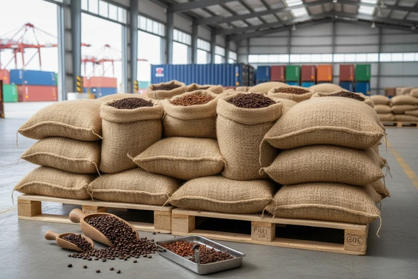 Breathable food-grade jute and sisal bags for coffee and cocoa exports