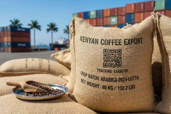 Custom buyer export stencils, crop batch numbers, and QR traceability markings