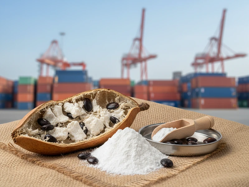 Raw baobab fruit pulp powder