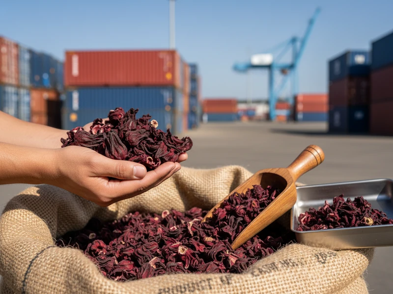 Whole dried red hibiscus flowers