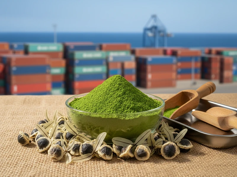 Green moringa leaf powder and seeds