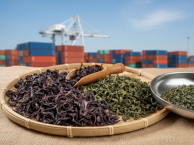Loose leaf purple tea and green tea