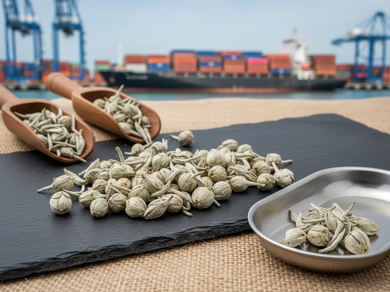 Silvery white needle tea buds