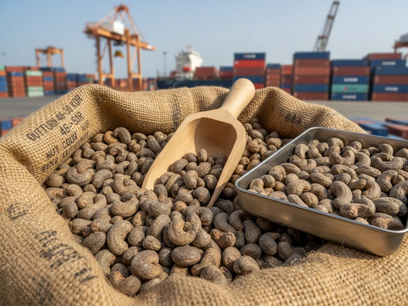 Raw cashew nuts in shell