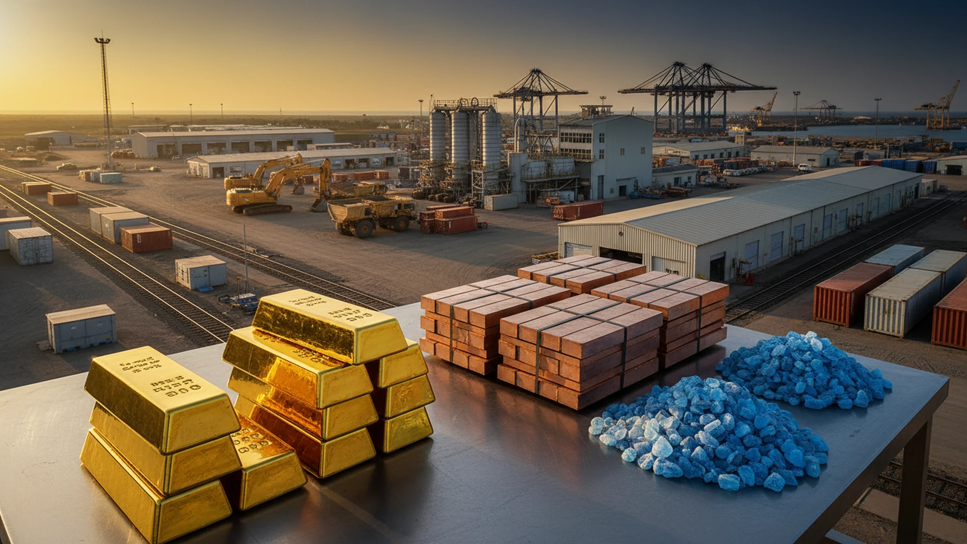 Agro Metal secure minerals vault, gold doré inspection, and heavy container export loading terminal in East Africa