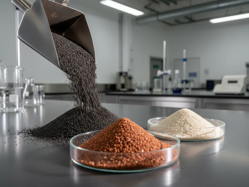 Heavy mineral sands processing showing high-grade rutile, ilmenite, and zircon sands