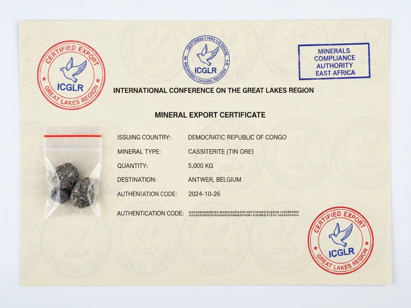Official ICGLR Regional Certificate for conflict-free minerals