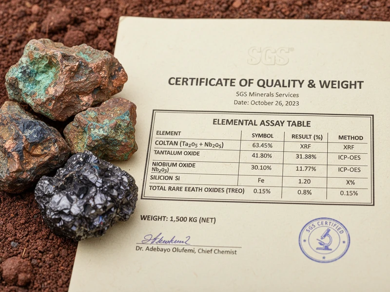SGS Certificate of Quality and Weight documentation