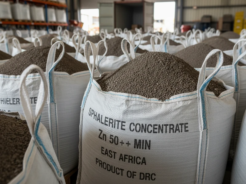 Heavy zinc sulphide concentrate powder for metallurgical roasting