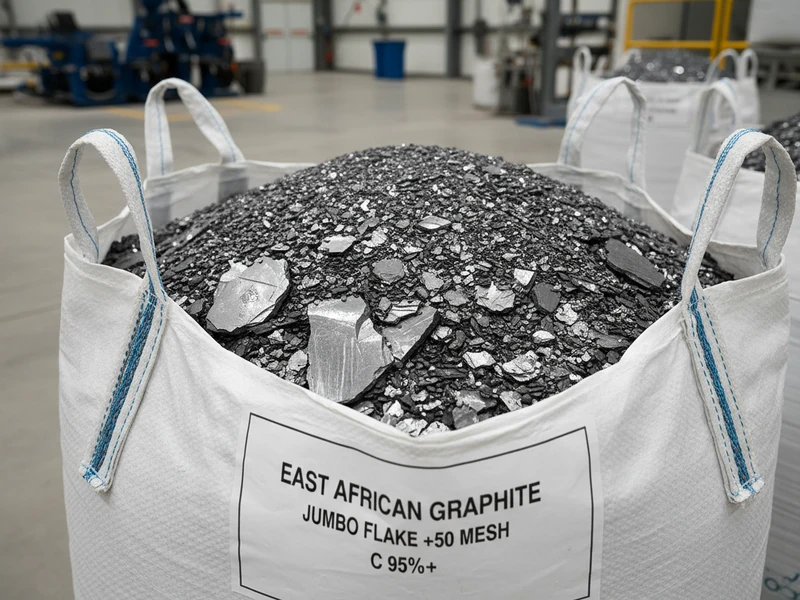 Silvery metallic natural flake graphite concentrate